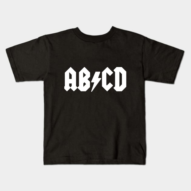 AB/CD Kids T-Shirt by Cisne Negro